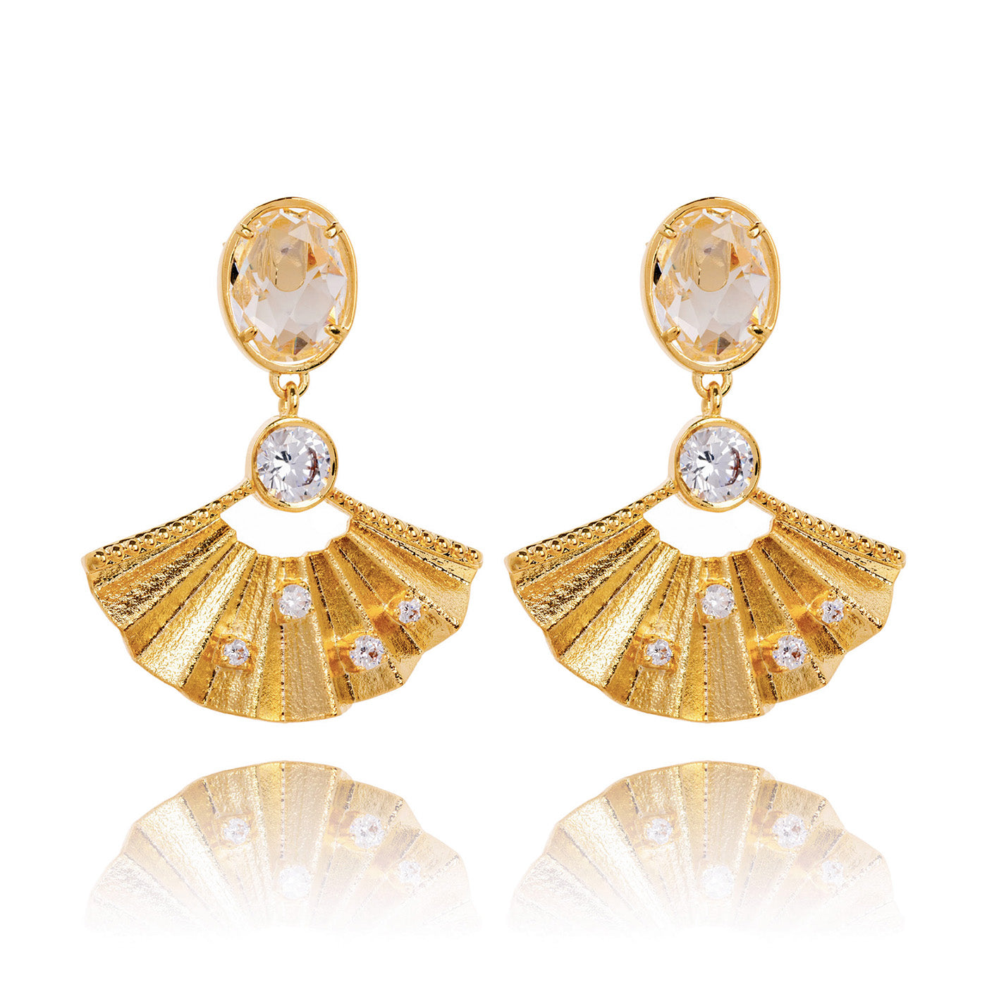 Radiant Fan Earrings Crystal
