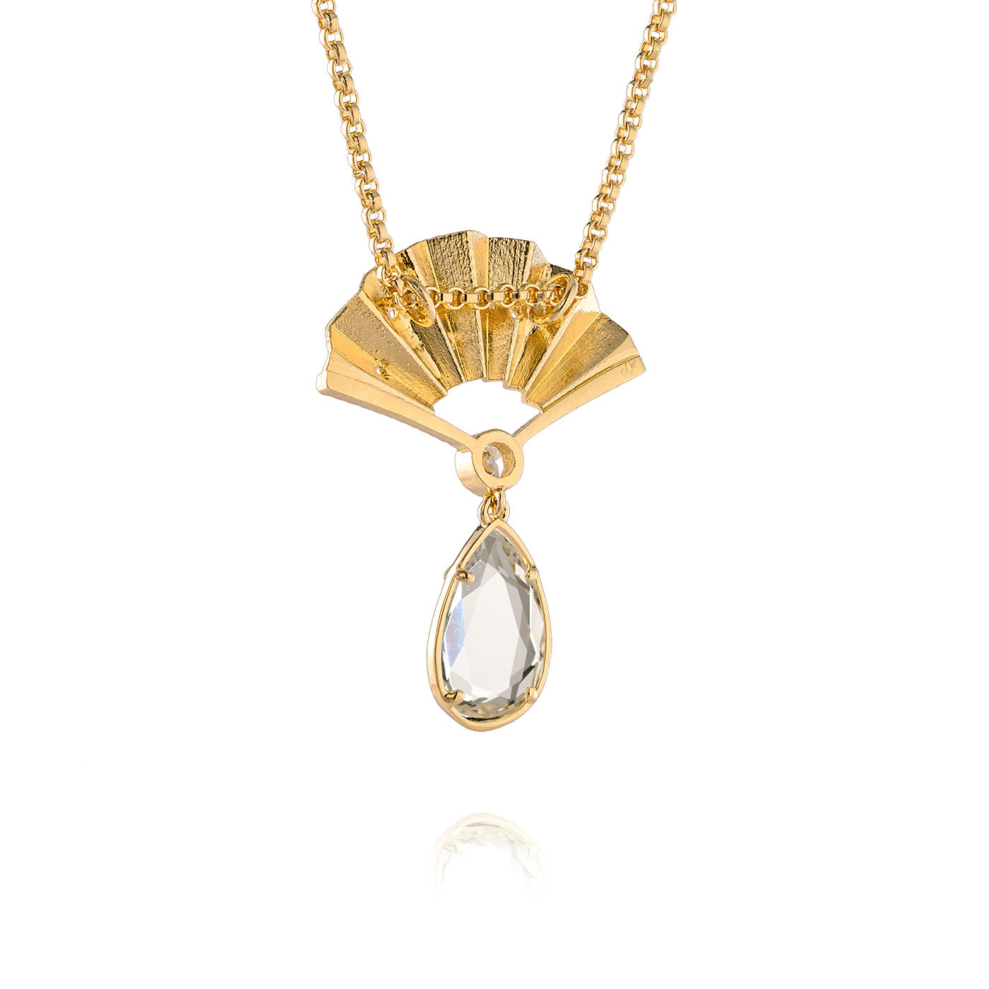 Radiant Fan Necklace Crystal