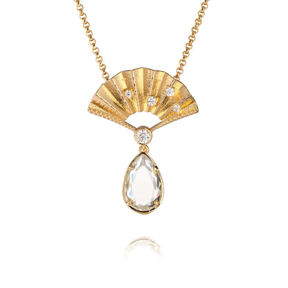 Radiant Fan Necklace Crystal