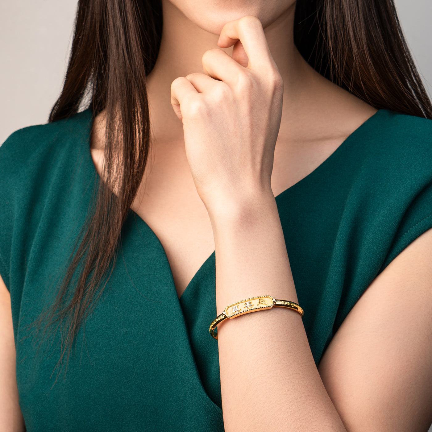 Zhen Shan Ren Wondrous Words Bangle Gold Vermeil